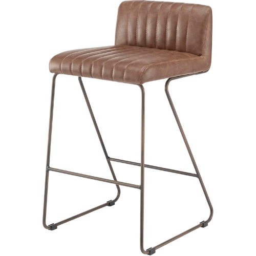 Raoul Counter Stool in Antique Cigar Brown Leatherette